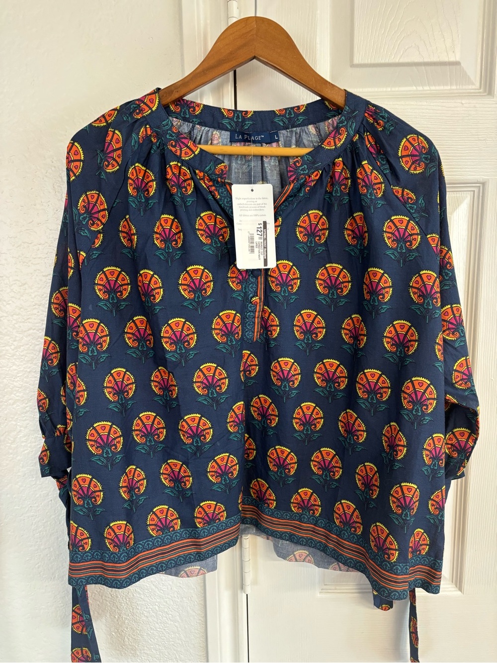 La Plage Margot Top in Carnation Navy Size L